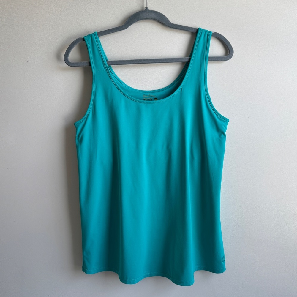Lilly Pulitzer Teal Luxletic Sunray Bra Tank Top | Size Large - Picture 2 of 9